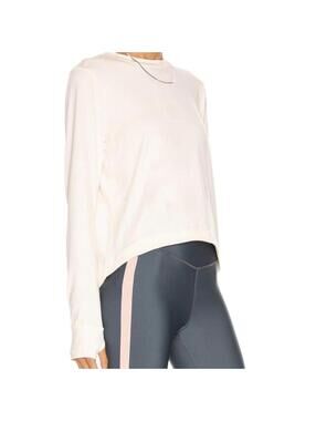 Varley Dalwood long-sleeve top in ivory athletic athleisure size XS gym running